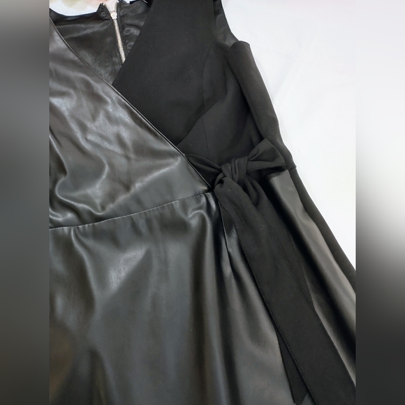 INC International Concepts Faux Leather Polyester Black Dress Size 12 - Picture 7 of 11